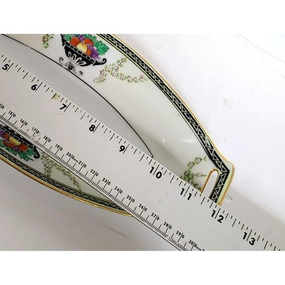 Vintage Noritake Hand Painted Oval Relish Candy Dish w/ Handles-12" - Picture 13 of 15